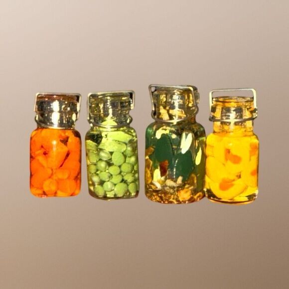NEW Retro Amphora Mini Jars of Veggies & Fruit Miniature Hallmark B5 - Picture 1 of 3